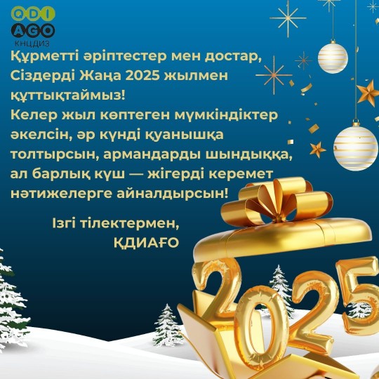 Құрметті әріптестер мен достар, Сіздерді Жаңа 2025 жылмен құттықтаймыз!